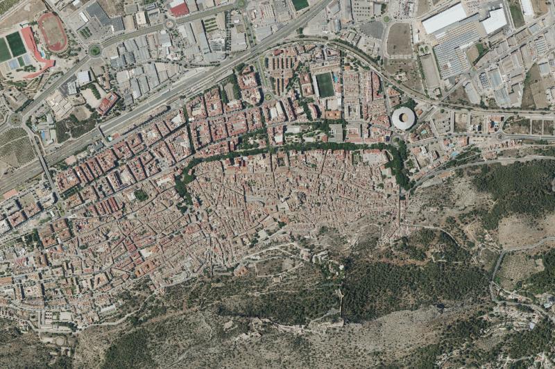 Ortofoto actual del núcleo de Xàtiva