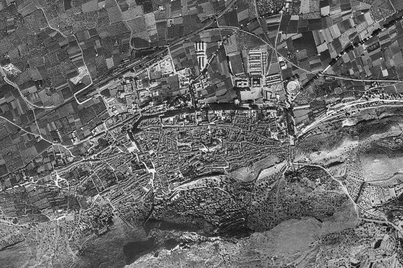 Ortofoto de 1956-1957 del núcleo de Xàtiva