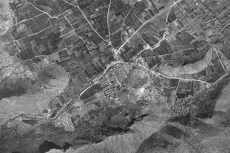 Ortofoto de 1956-1957 del núcleo de Xeresa