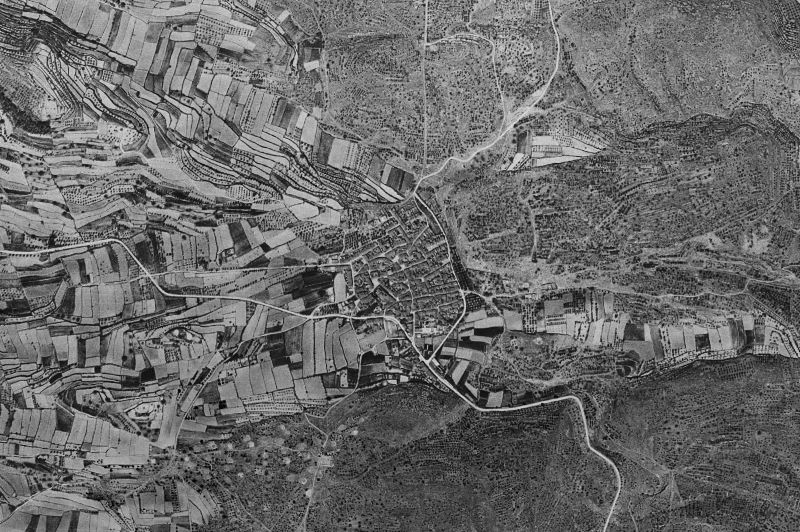Ortofoto de 1956-1957 del núcleo de Llutxent