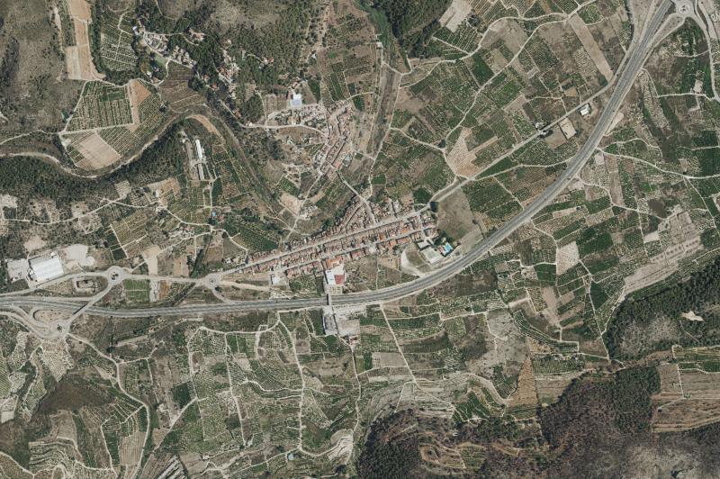 Ortofoto actual del núcleo de Llocnou de Sant Jeroni