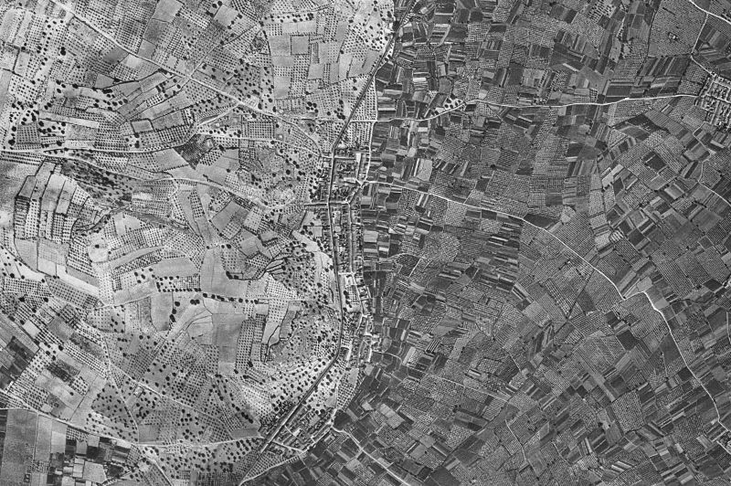 Ortofoto de 1956-1957 del núcleo de Llanera de Ranes