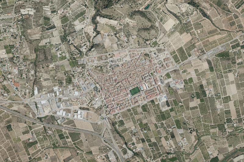 Ortofoto actual del núcleo de La Llosa de Ranes