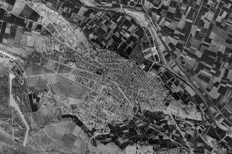 Ortofoto de 1956-1957 del núcleo de Manises
