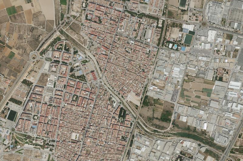 Ortofoto actual del núcleo de Massanassa