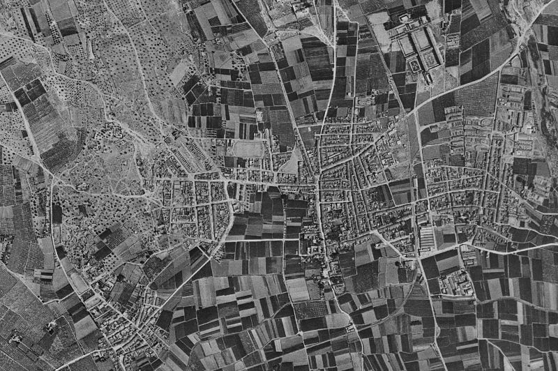 Ortofoto de 1956-1957 del núcleo de Montcada/Moncada