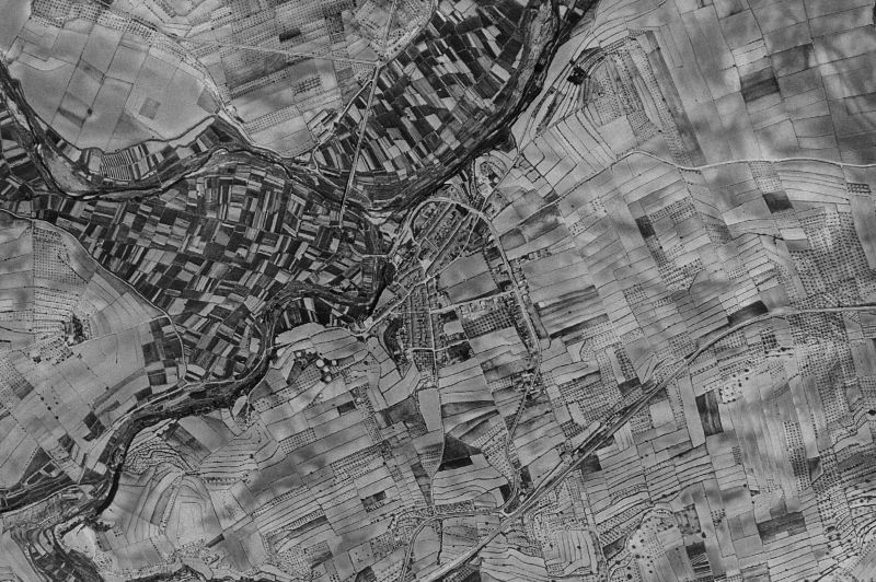 Ortofoto de 1956-1957 del núcleo de Montaverner