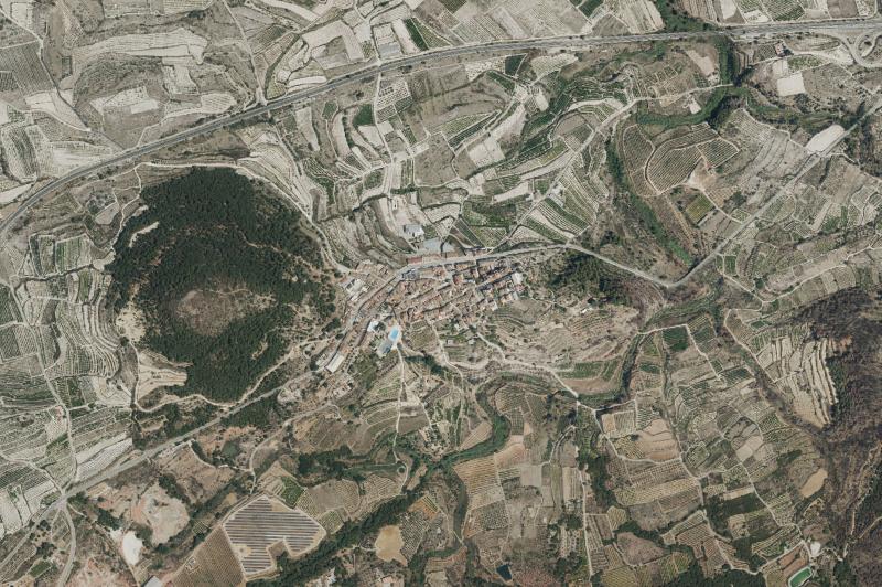Ortofoto actual del núcleo de Montitxelvo/Montichelvo