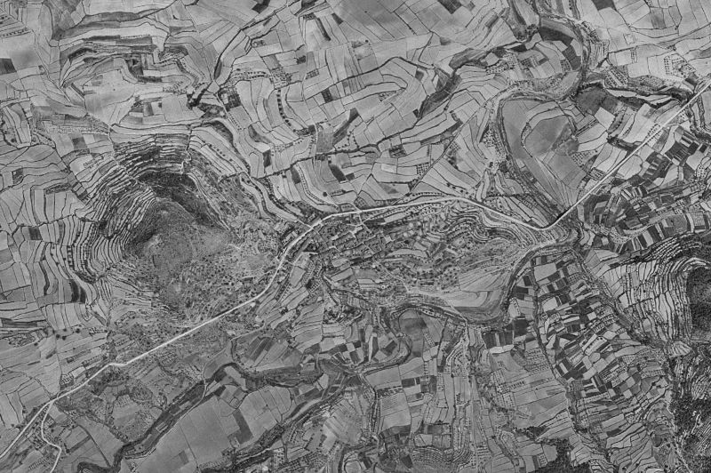 Ortofoto de 1956-1957 del núcleo de Montitxelvo/Montichelvo