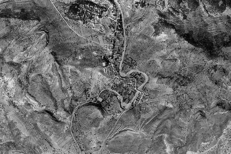Ortofoto de 1956-1957 del núcleo de Nàquera/Náquera