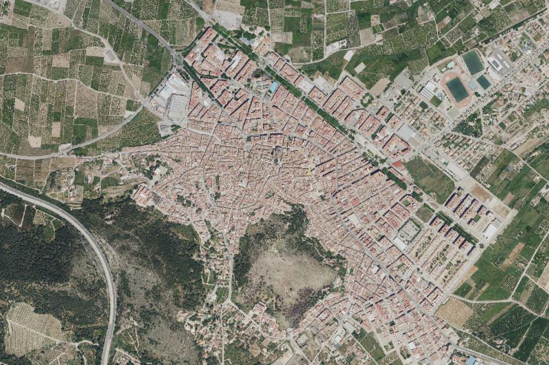 Ortofoto actual del núcleo de Oliva
