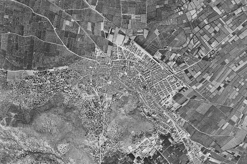 Ortofoto de 1956-1957 del núcleo de Oliva