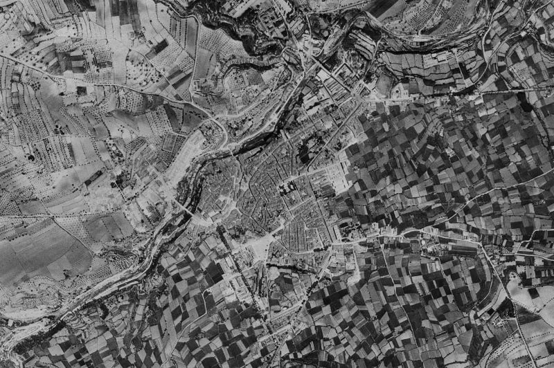 Ortofoto de 1956-1957 del núcleo de Ontinyent
