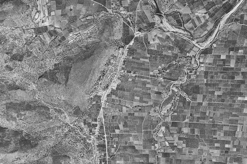 Ortofoto de 1956-1957 del núcleo de Palma de Gandía
