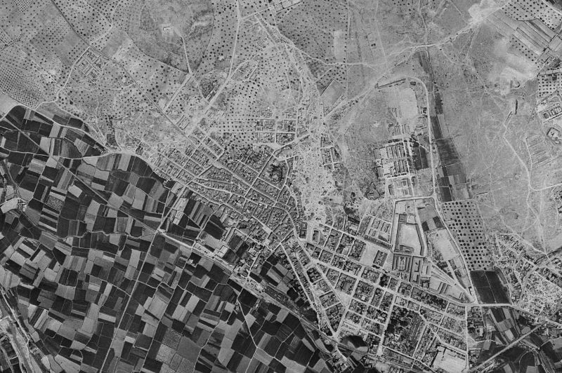 Ortofoto de 1956-1957 del núcleo de Paterna