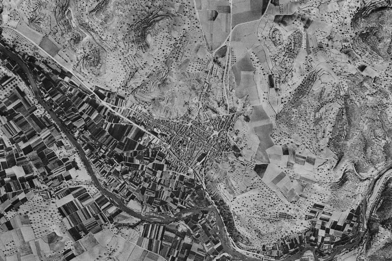 Ortofoto de 1956-1957 del núcleo de Pedralba