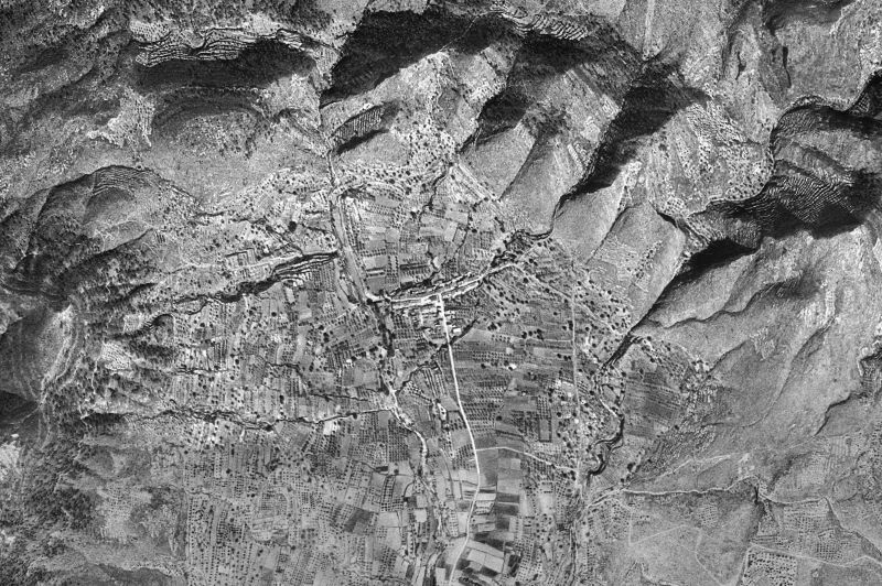 Ortofoto de 1956-1957 del núcleo de Pinet