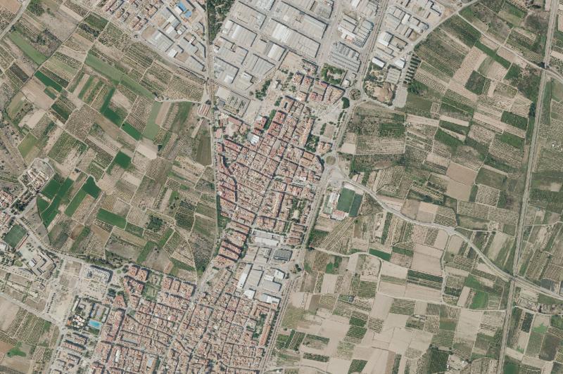 Ortofoto actual del núcleo de La Pobla de Farnals