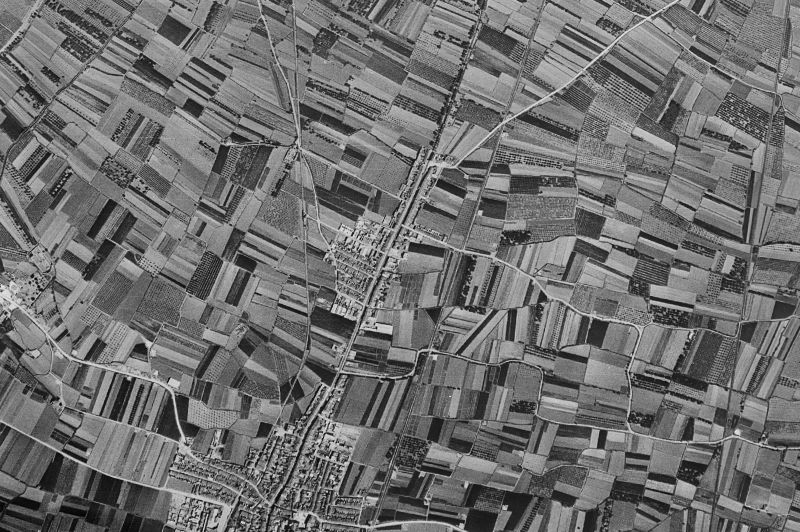 Ortofoto de 1956-1957 del núcleo de La Pobla de Farnals