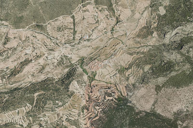 Ortofoto actual del núcleo de Puebla de San Miguel