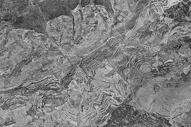 Ortofoto de 1956-1957 del núcleo de Puebla de San Miguel