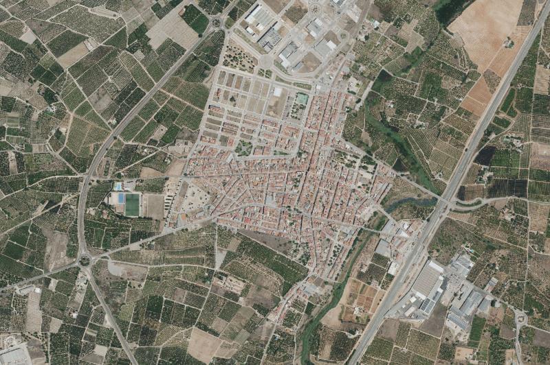 Ortofoto actual del núcleo de La Pobla Llarga