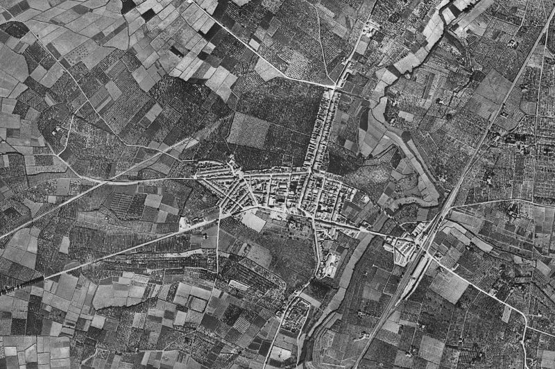 Ortofoto de 1956-1957 del núcleo de La Pobla Llarga