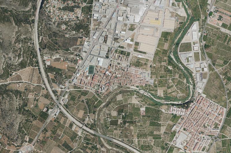 Ortofoto actual del núcleo de El Real de Gandia