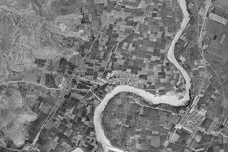 Ortofoto de 1956-1957 del núcleo de El Real de Gandia