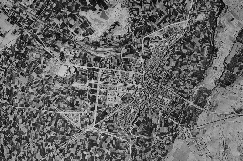 Ortofoto de 1956-1957 del núcleo de Requena