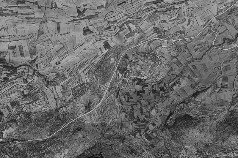 Ortofoto de 1956-1957 del núcleo de Rugat