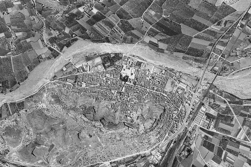 Ortofoto de 1956-1957 del núcleo de Sagunt/Sagunto