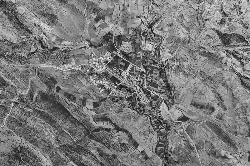 Ortofoto de 1956-1957 del núcleo de Siete Aguas