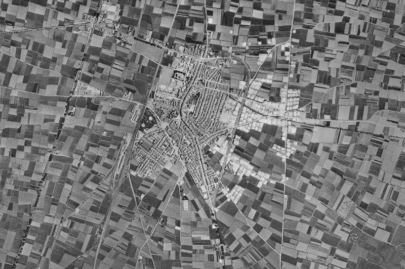 Ortofoto de 1956-1957 del núcleo de Silla