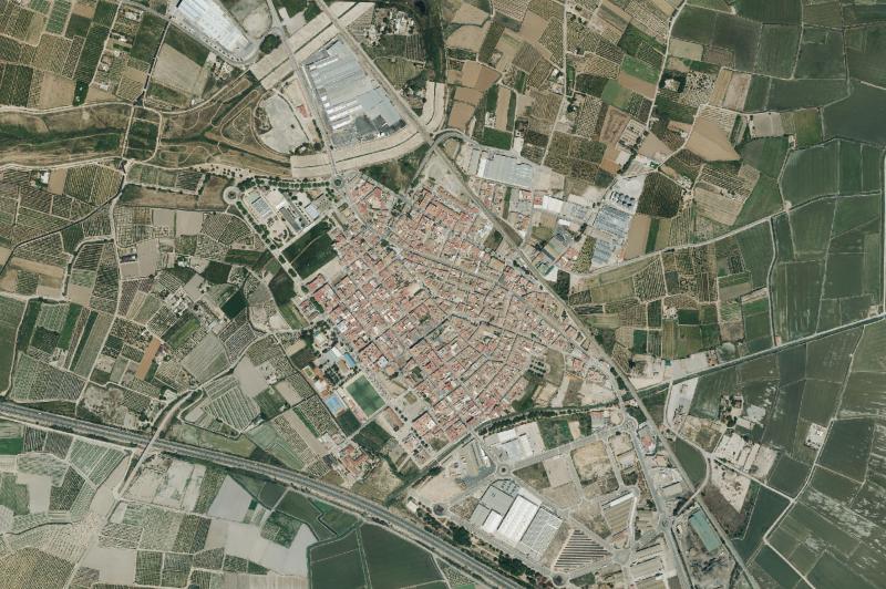 Ortofoto actual del núcleo de Sollana