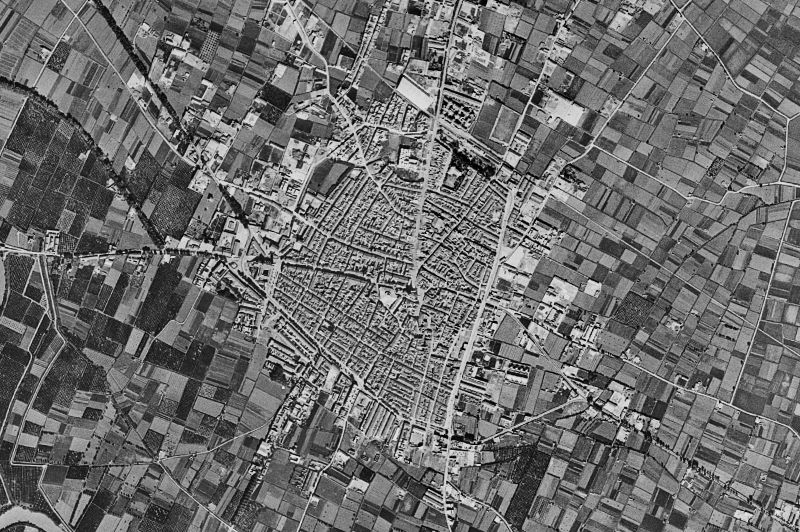 Ortofoto de 1956-1957 del núcleo de Sueca