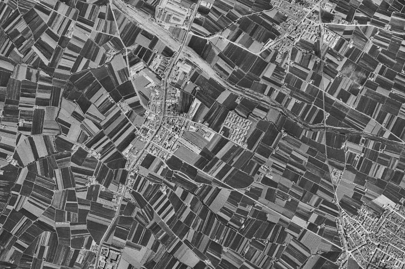 Ortofoto de 1956-1957 del núcleo de Tavernes Blanques