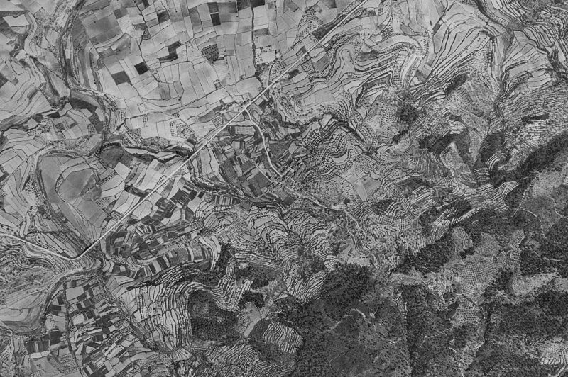 Ortofoto de 1956-1957 del núcleo de Terrateig