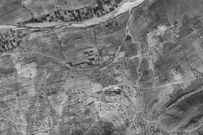 Ortofoto de 1956-1957 del núcleo de Vallada