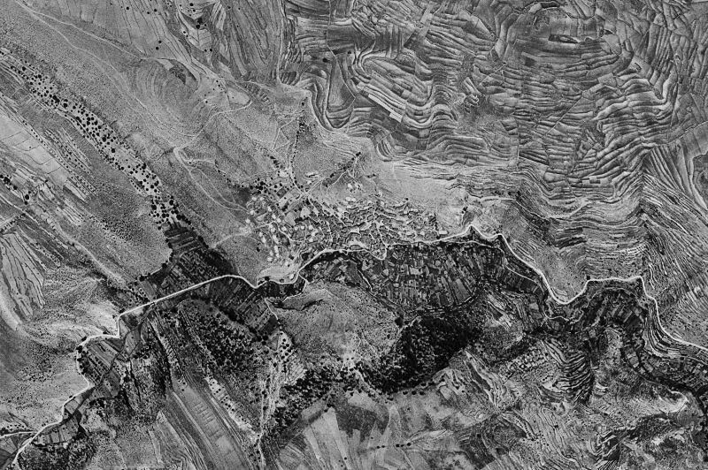 Ortofoto de 1956-1957 del núcleo de Vallanca
