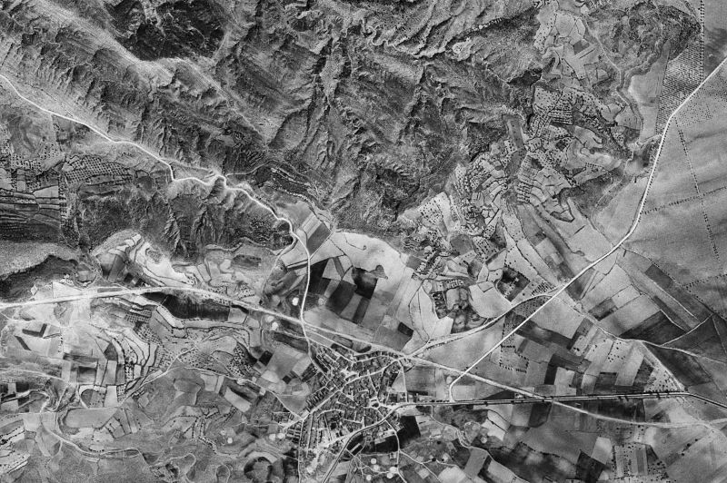 Ortofoto de 1956-1957 del núcleo de Villargordo del Cabriel