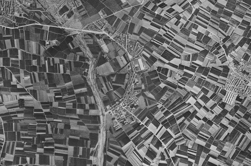 Ortofoto de 1956-1957 del núcleo de Vinalesa
