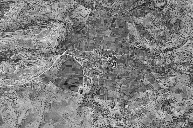 Ortofoto de 1956-1957 del núcleo de Yátova