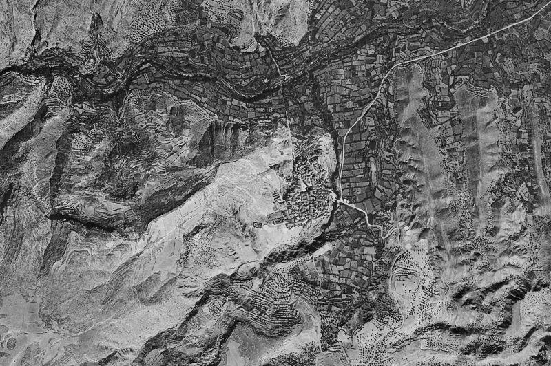 Ortofoto de 1956-1957 del núcleo de Zarra