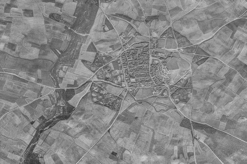 Ortofoto de 1956-1957 del núcleo de Aguilar de Campos