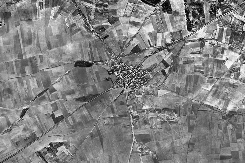 Ortofoto de 1956-1957 del núcleo de Aldea de San Miguel