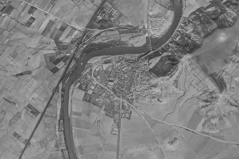 Ortofoto de 1956-1957 del núcleo de Cabezón de Pisuerga