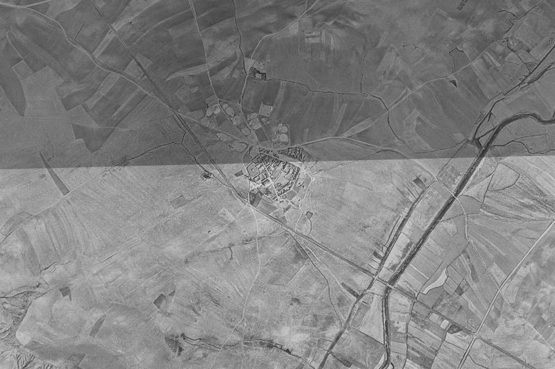 Ortofoto de 1956-1957 del núcleo de Cabezón de Valderaduey