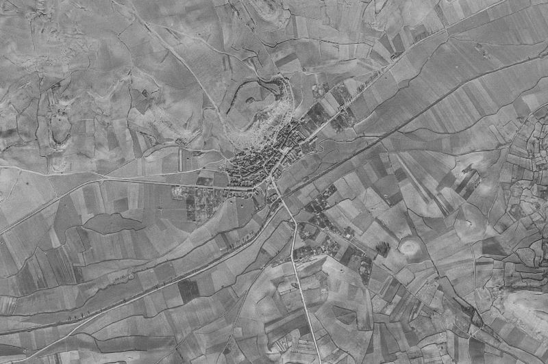 Ortofoto de 1956-1957 del núcleo de Castroverde de Cerrato
