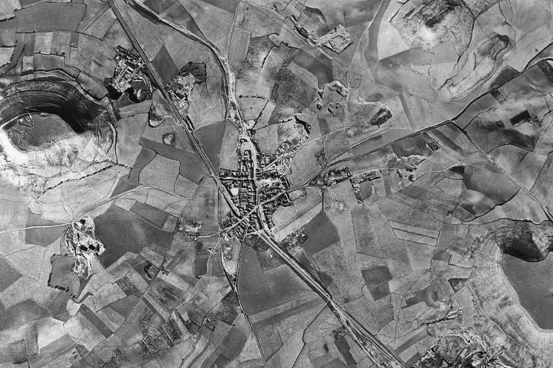 Ortofoto de 1956-1957 del núcleo de Cistérniga